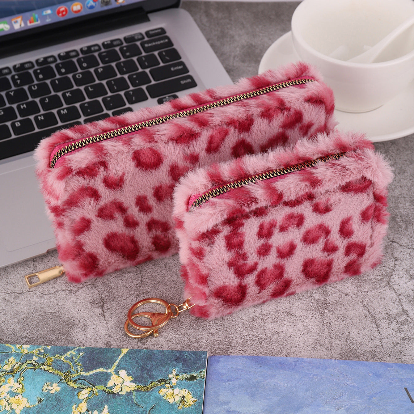 Wholesale Plush Leopard Print Zero Wallet
