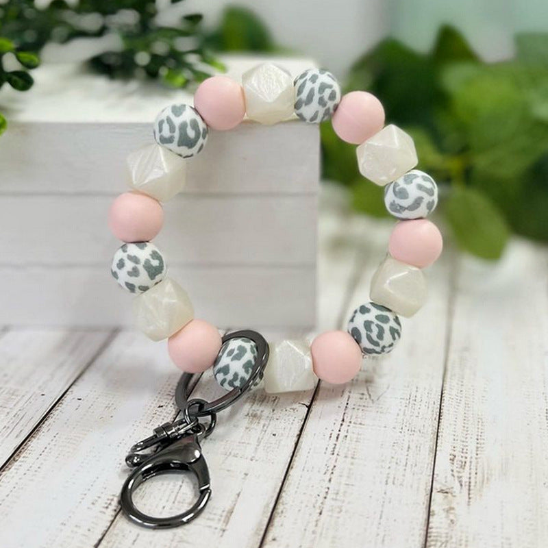 Wholesale 10pcs/pack Silicone Beaded Wrist Keychain