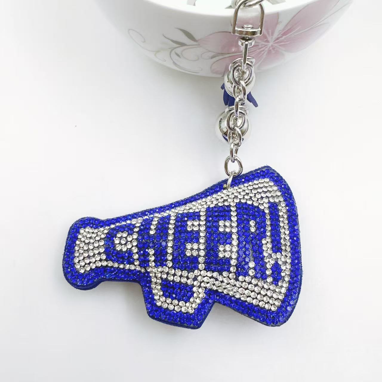Wholesale  Velvet Hot Diamond Letter Cheer Keychain