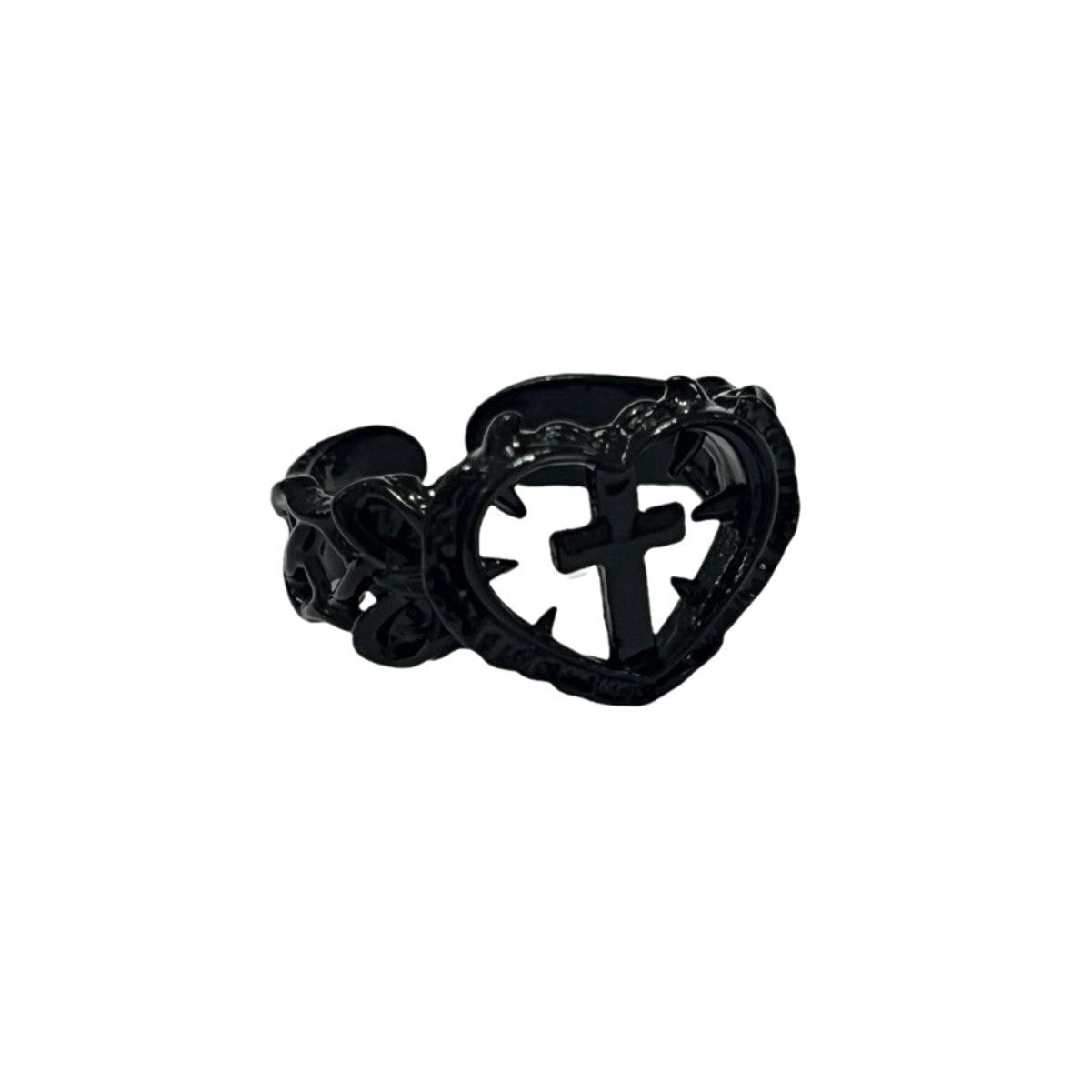 Wholesale Silver-plated monastery cross love ring Gothic retro ring