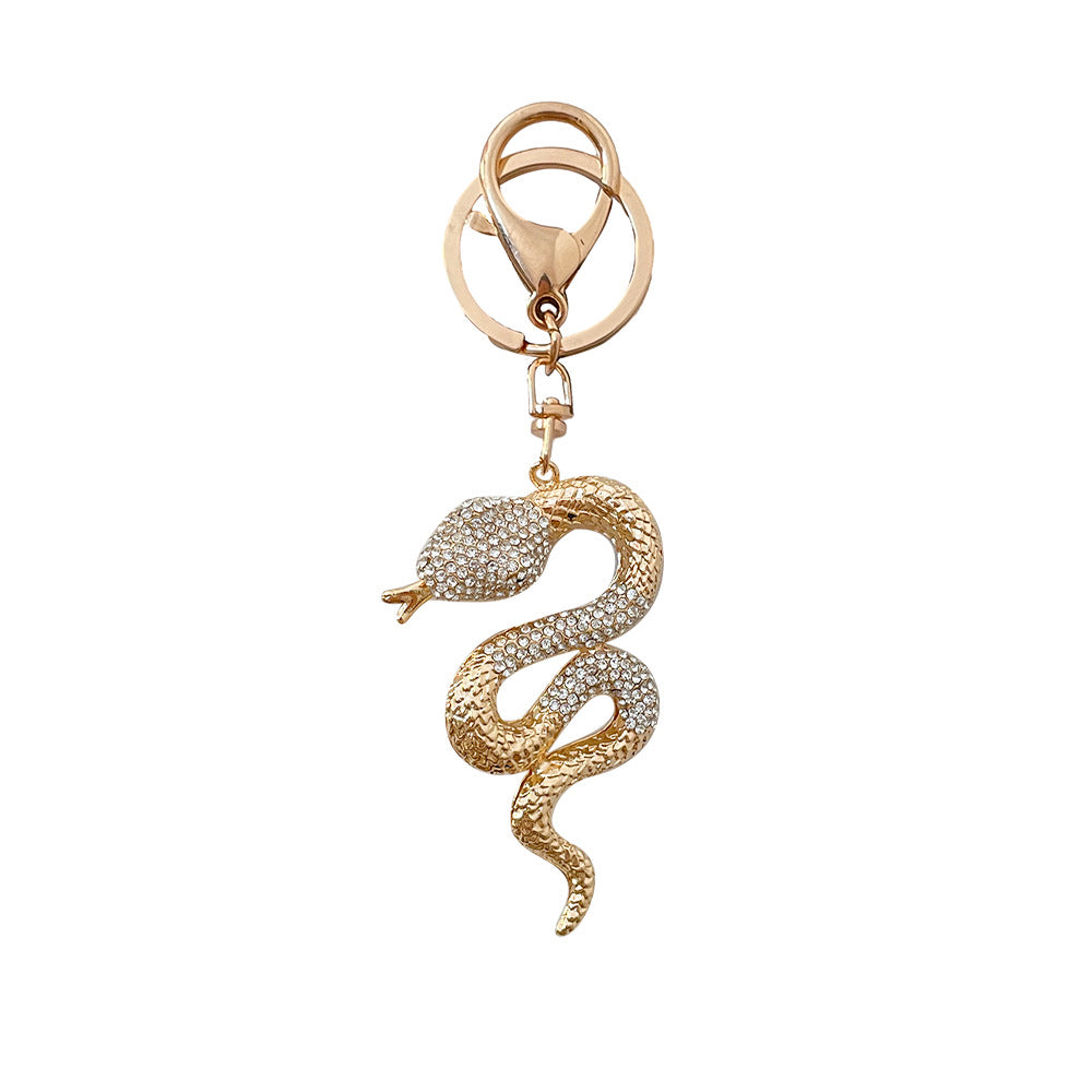 Wholesale Zodiac Diamond Snake Pendant Car Keychain Year of the Snake Gift Women's Bag Pendant Accessories Key Chain