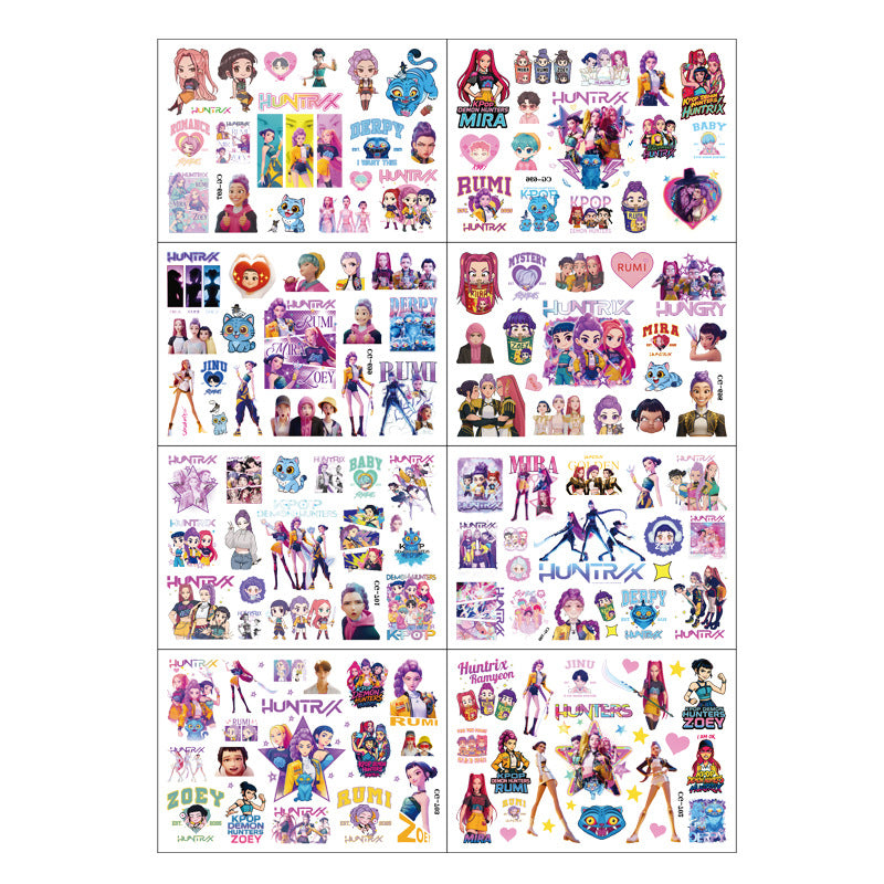 Wholesale Girl group temporary tattoo stickers cartoon temporary tattoo stickers for children