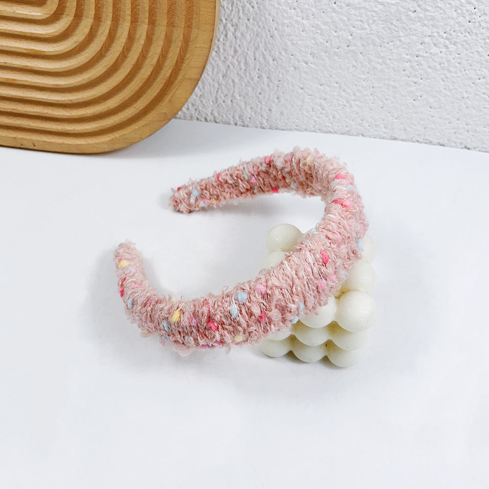 Wholesale Autumn and Winter Colored Wool Wrapped Plush Hair Bands