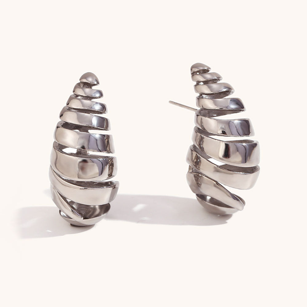 Wholesale Hollow Water Drop Earrings Copper 18k Gold Minimalist Necklace Earring Set