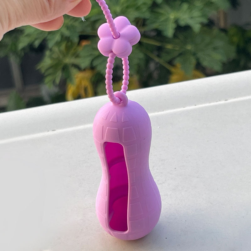 Wholesale Lipstick case silicone protective case bow lipstick bag keychain