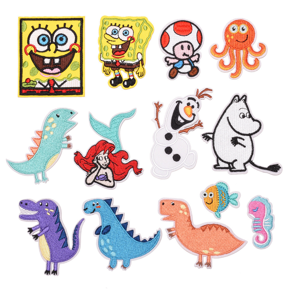 Wholesale Dinosaur Baby Patches Set Cartoon Iron On Embroidery Cloth Patches For Clothing Fashion Accessory For Boutique Resale Gift