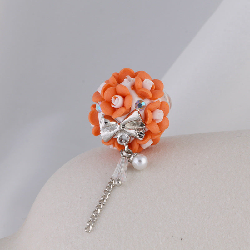 Wholesale Luminous Gemstone Tassel Flower Polymer Clay DIY Beads