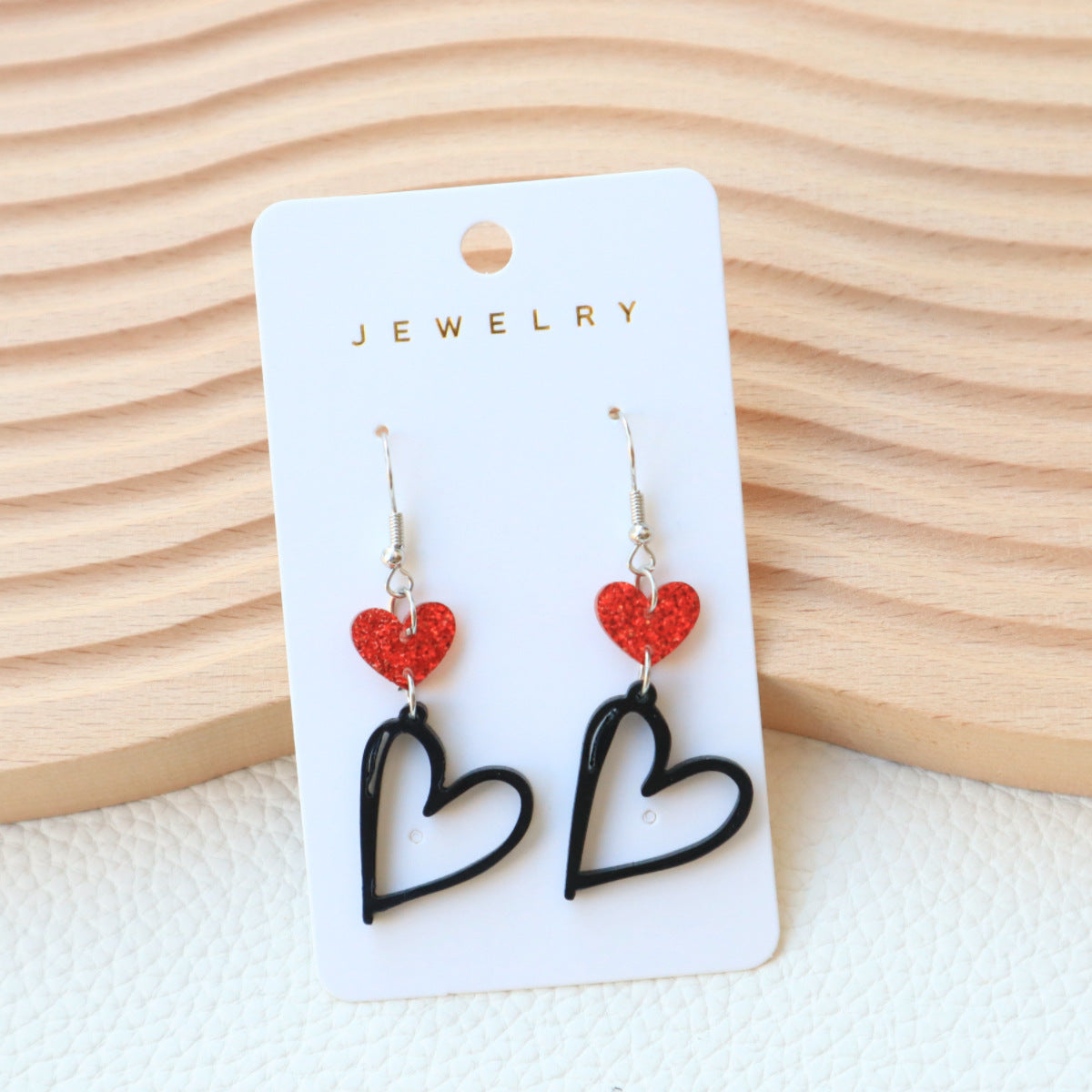 Wholesale Valentine's Day Acrylic Love Earrings Hollow Love Sweet Earrings Cute All-match Ear Jewelry