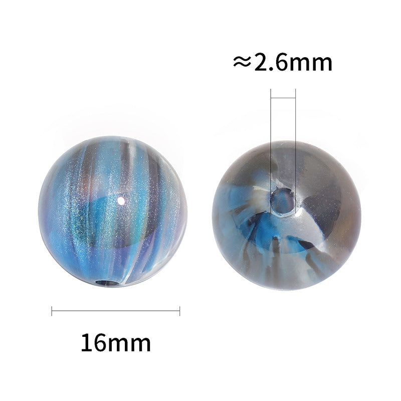 Wholesale 100pcs Highly Transparent 16mm Meteor Round Beads Colorful Aurora Acrylic Beads
