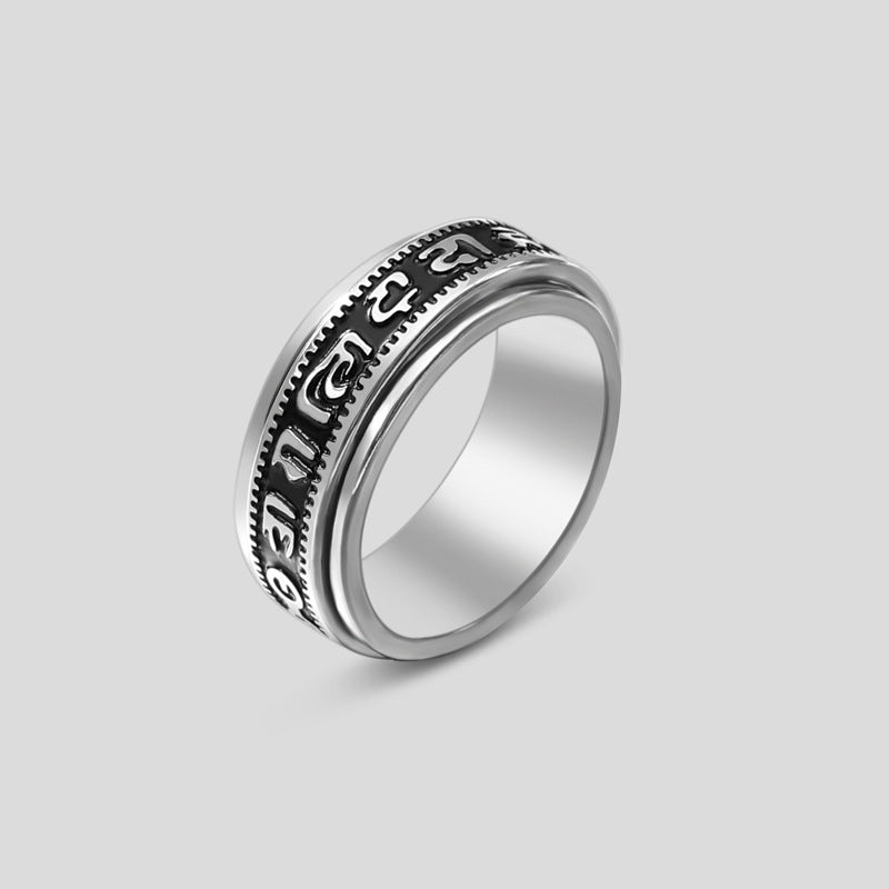Wholesale Rotatable Titanium Steel Stainless Steel Roman Numeral Ring