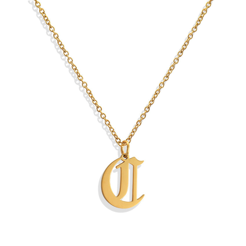 Wholesale Capital Letter Pendant Clavicle Chain Necklace