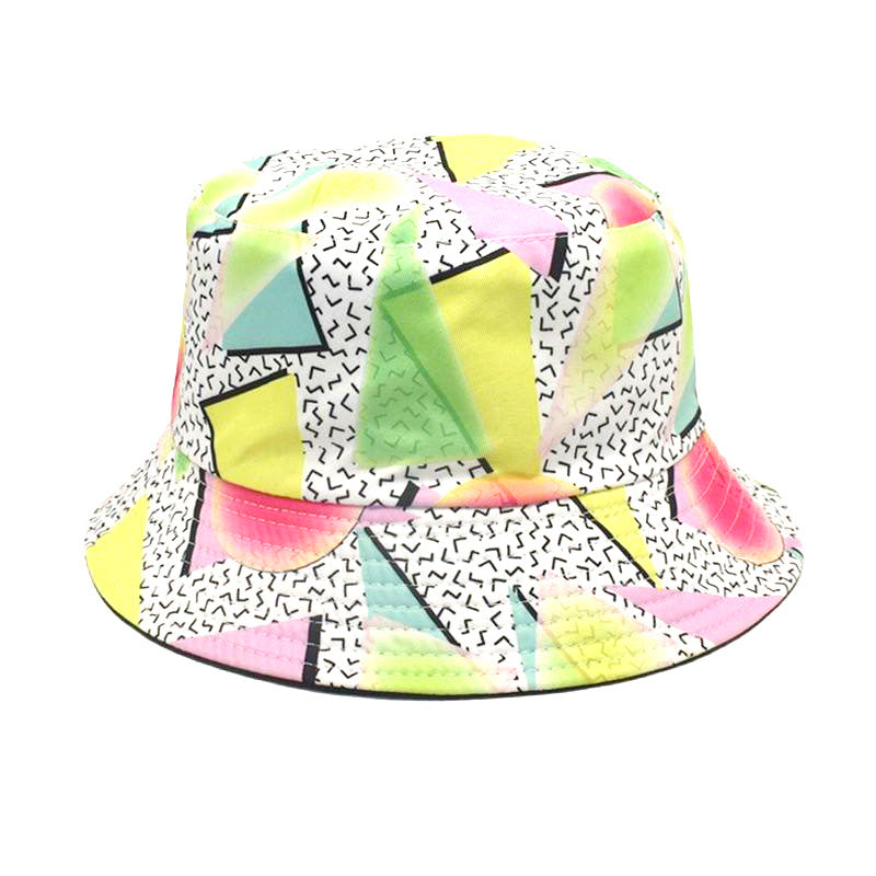 Wholesale Geometric Diamond Pattern Graffiti Sun Hat