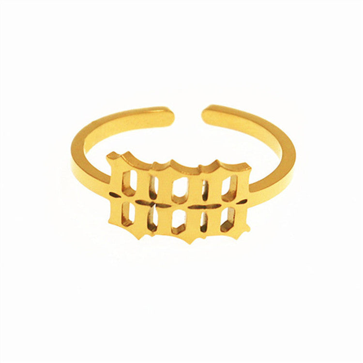 Wholesale Stainless Steel Lucky Number Rings