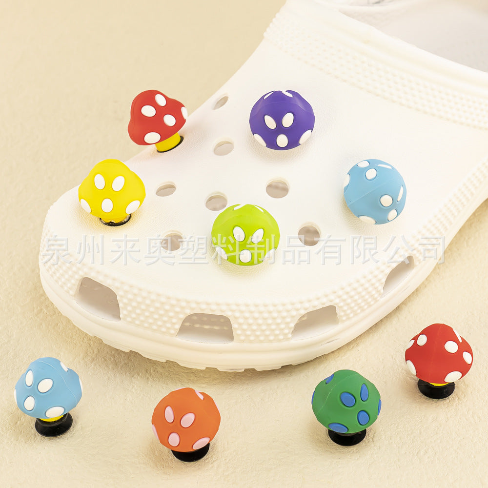 Wholesale 5pcs  Cartoon mushroom 3D hole shoe buckle decorative accessories