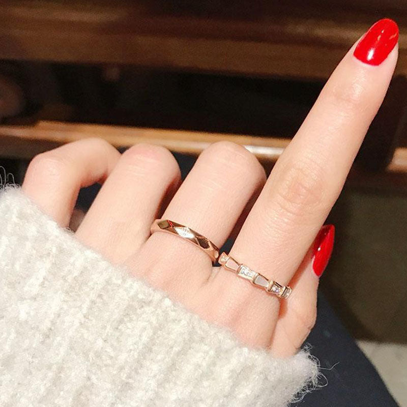 Wholesale Fashion Diamond Titanium Steel Ring