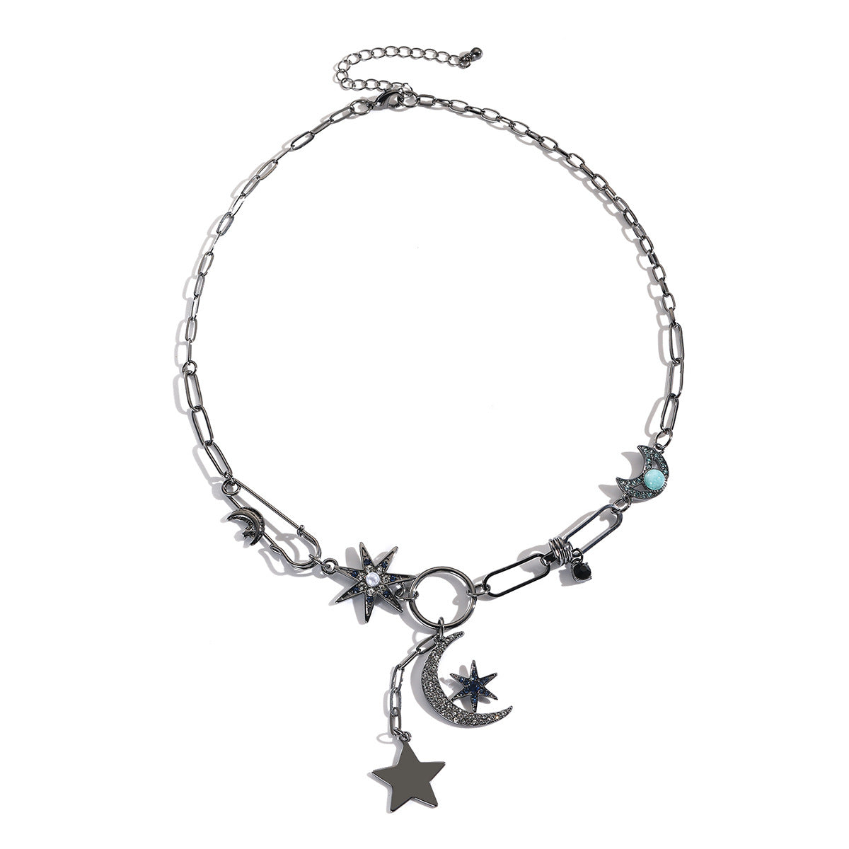 Wholesale Mysterious Coin Diamond Relief Small Pendant Bib Necklace