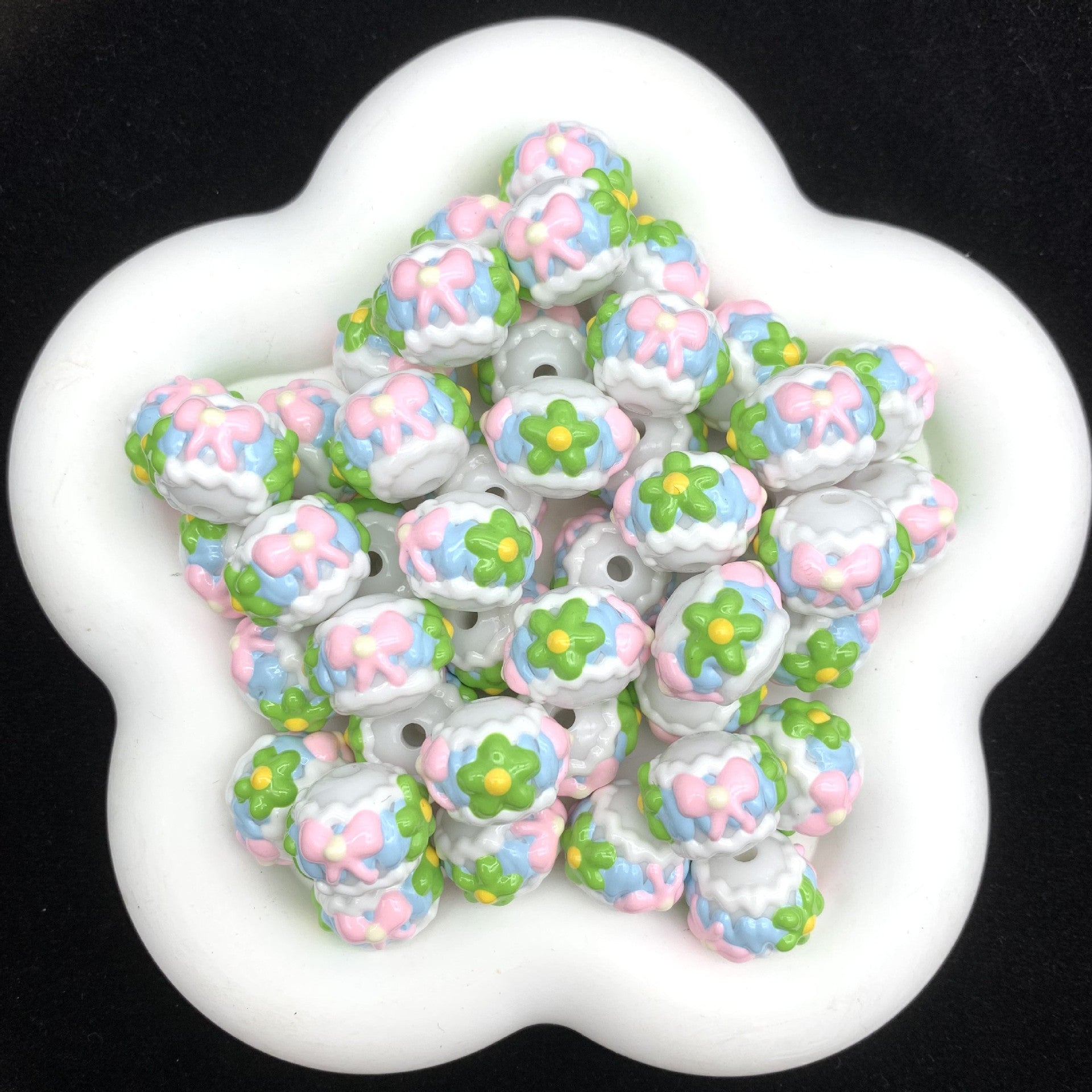 Wholesale  10pcs  Color collision round beads scattered Acrylic Beads