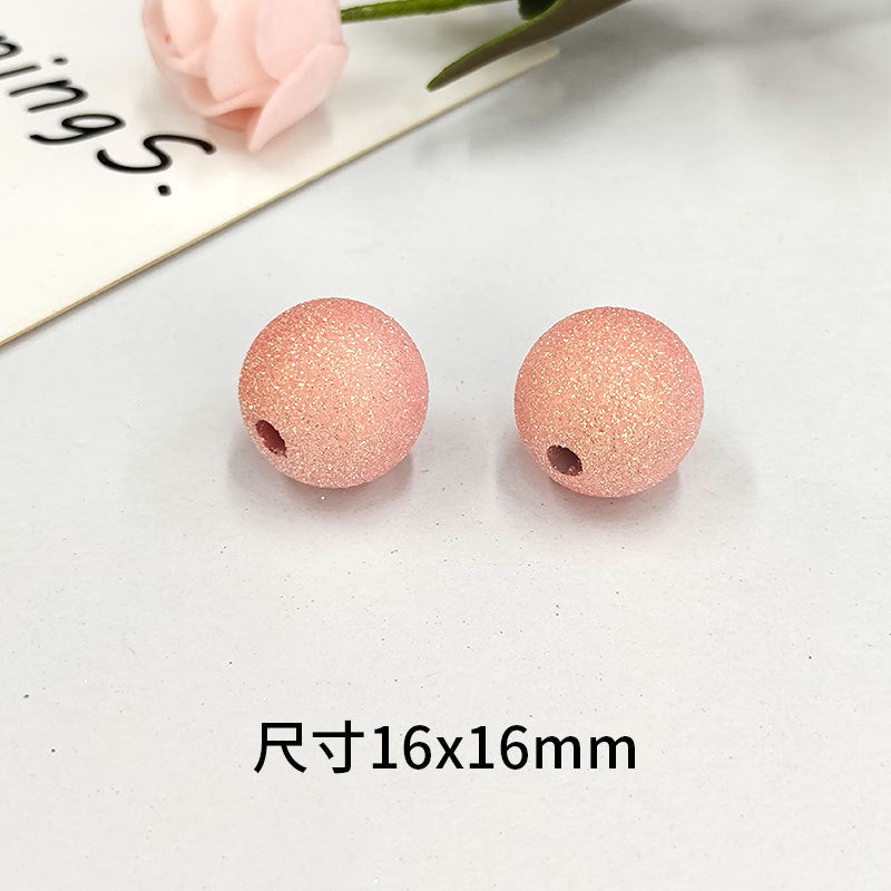 Wholesale 100pcs/pack Sparkling Powder 16mm Round Beads DIY Acrylic Beads