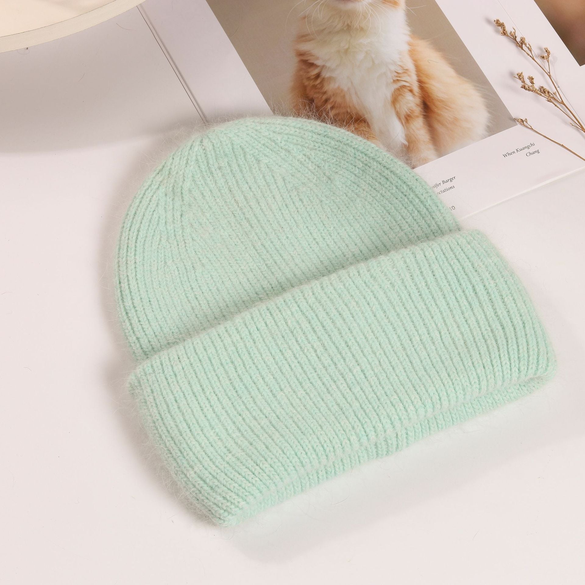 Wholesale Winter Rabbit Fur Knitted Warm Beanie