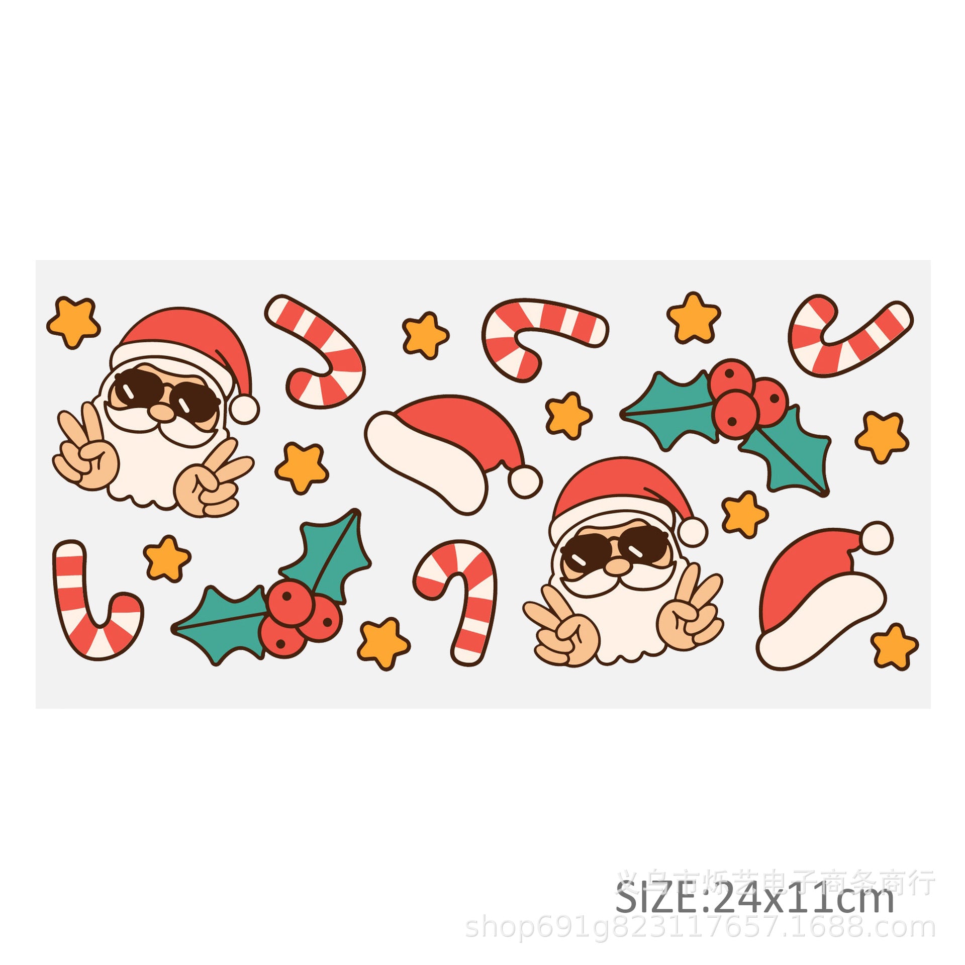 Wholesale  5pcs/pack Snowman Gingerbread Man Christmas Series 16oz Cup UV DTF Wraps