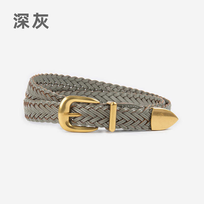 Wholesale Guangzhou Rhododendron Woven Belt with Jeans Casual Pants