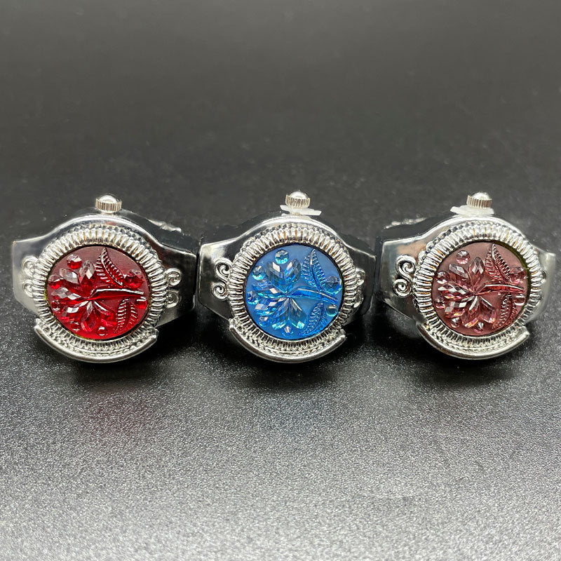 Wholesale [Ring watch] personalized fashion temperament female foreign trade hot quartz watch flip ring watch can see time
