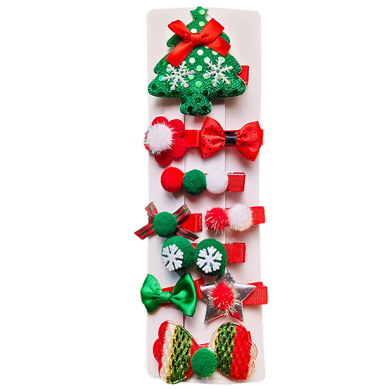Wholesale Children's Christmas Fabric Hair Clips