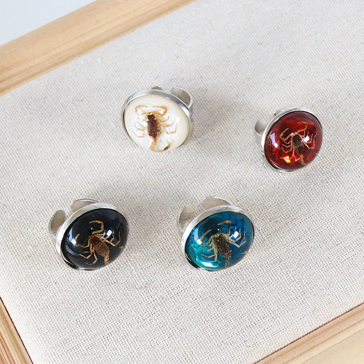 Wholesale12pcs Scorpion Amber Color Round Bottom Ring