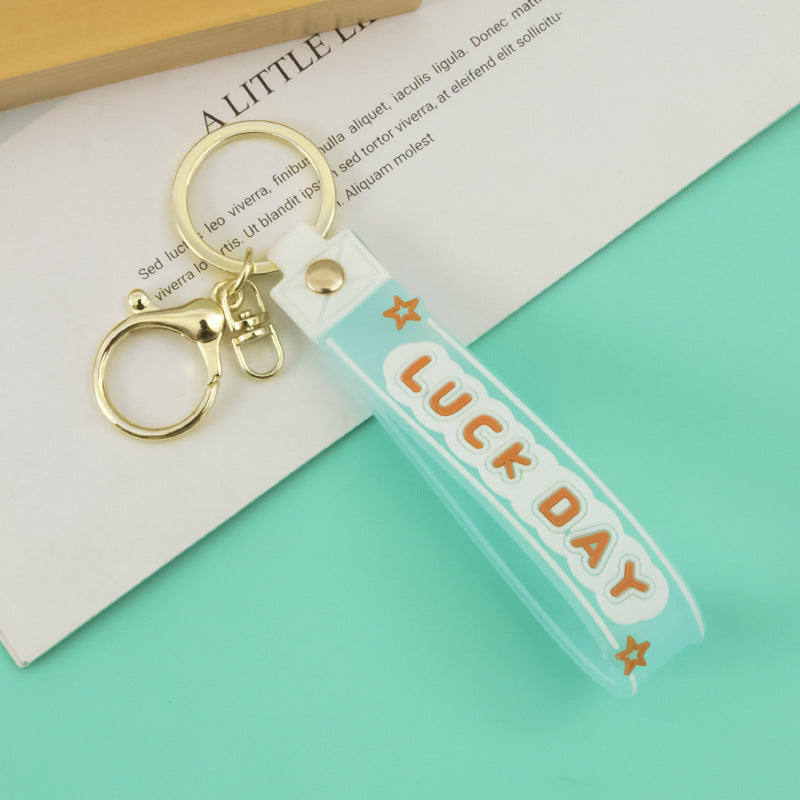 Jelly color Good Luck Day keychain accessory