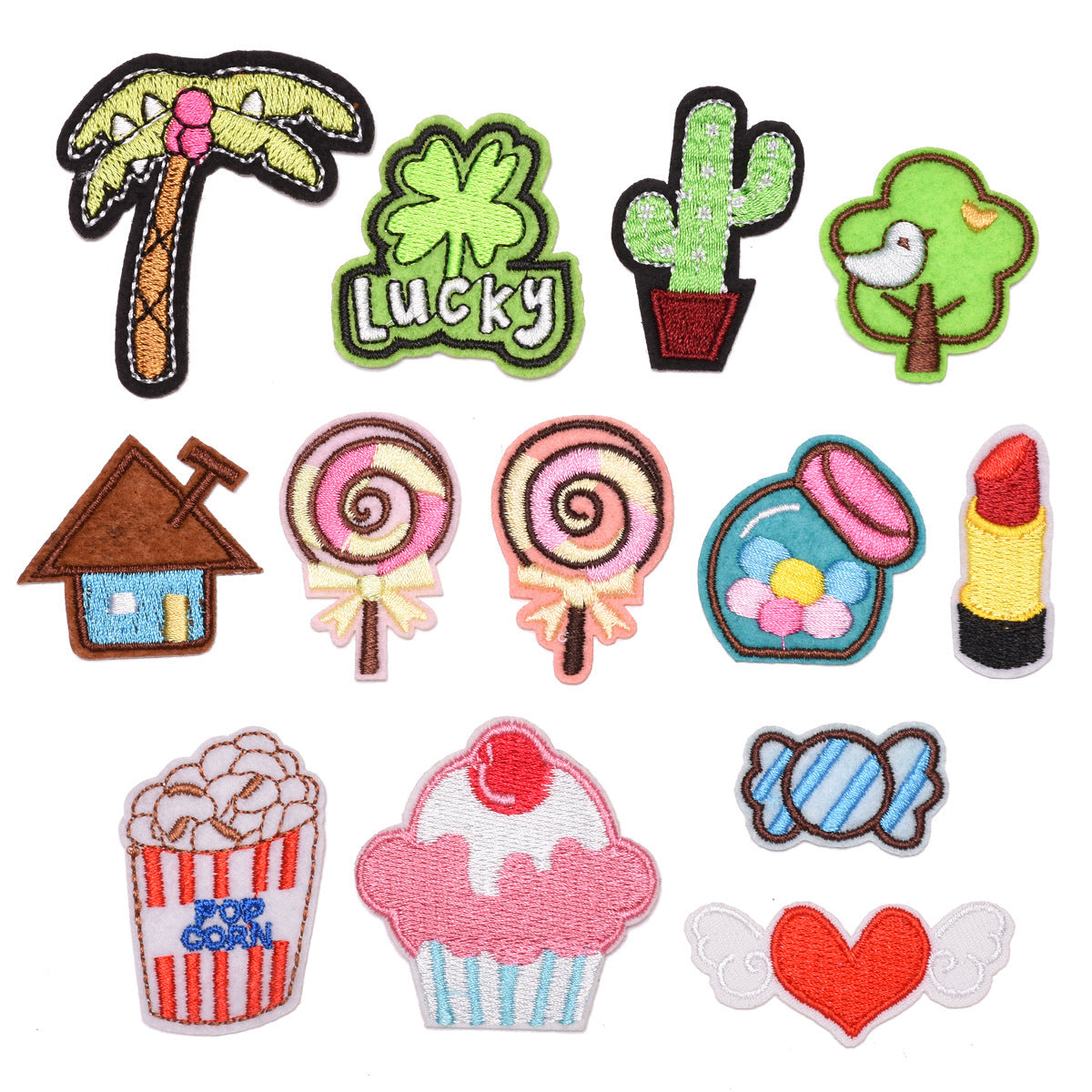 Wholesale Cartoon Embroidered Cloth Patches For Kids Coat Repair 13 Piece Set Trendy DIY Decorative Badges Great Gift And Fashion Accessory