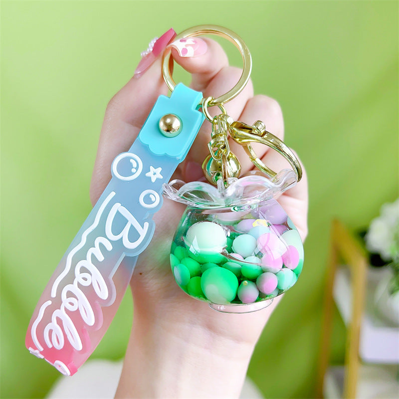 Llavero de pescado al por mayor de aceite acrílico de aceite de azúcar