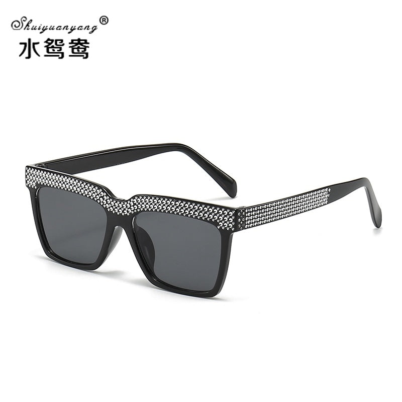 Wholesale Imitation Diamond Square Gradient Fashion Sunglasses Trendy Driving Sunglasses