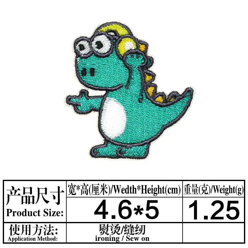 Wholesale Cute Dinosaur And Kitten Embroidered Patches For Clothing Bags DIY Craft Supply Gift