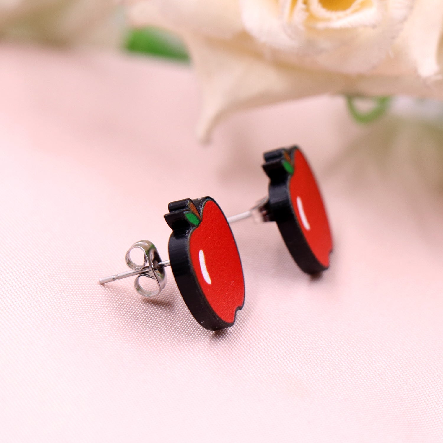 Wholesale Teacher Apple Acrylic Earrings