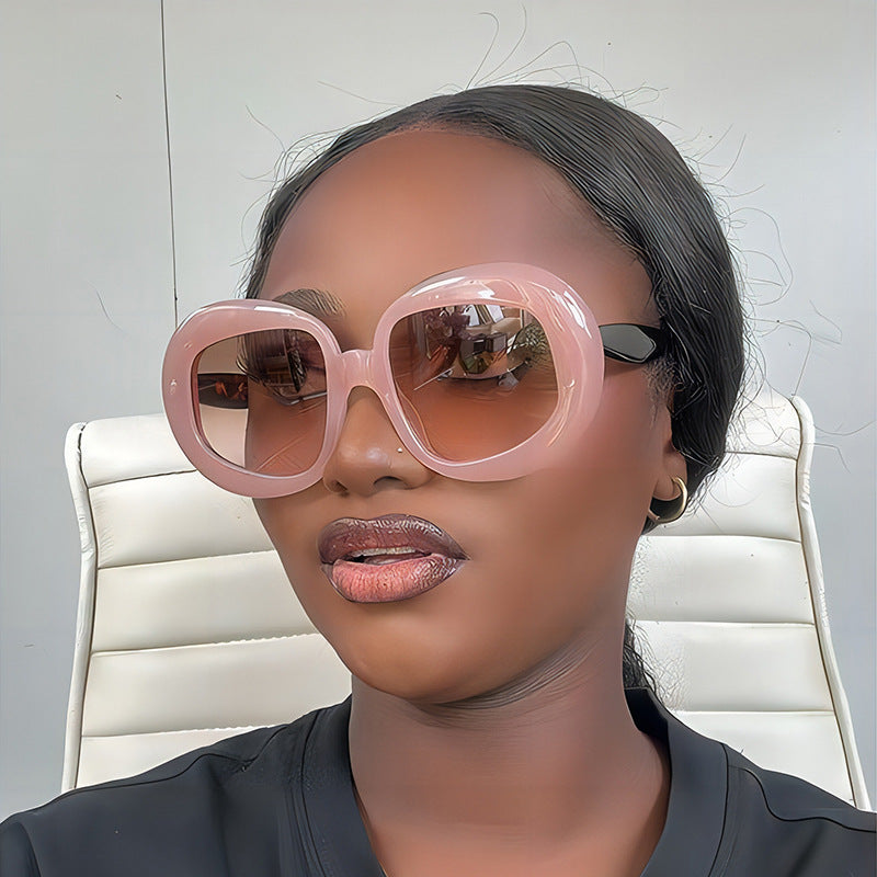 Wholesale PC Oval Retro Flat Mirror Sunglasses