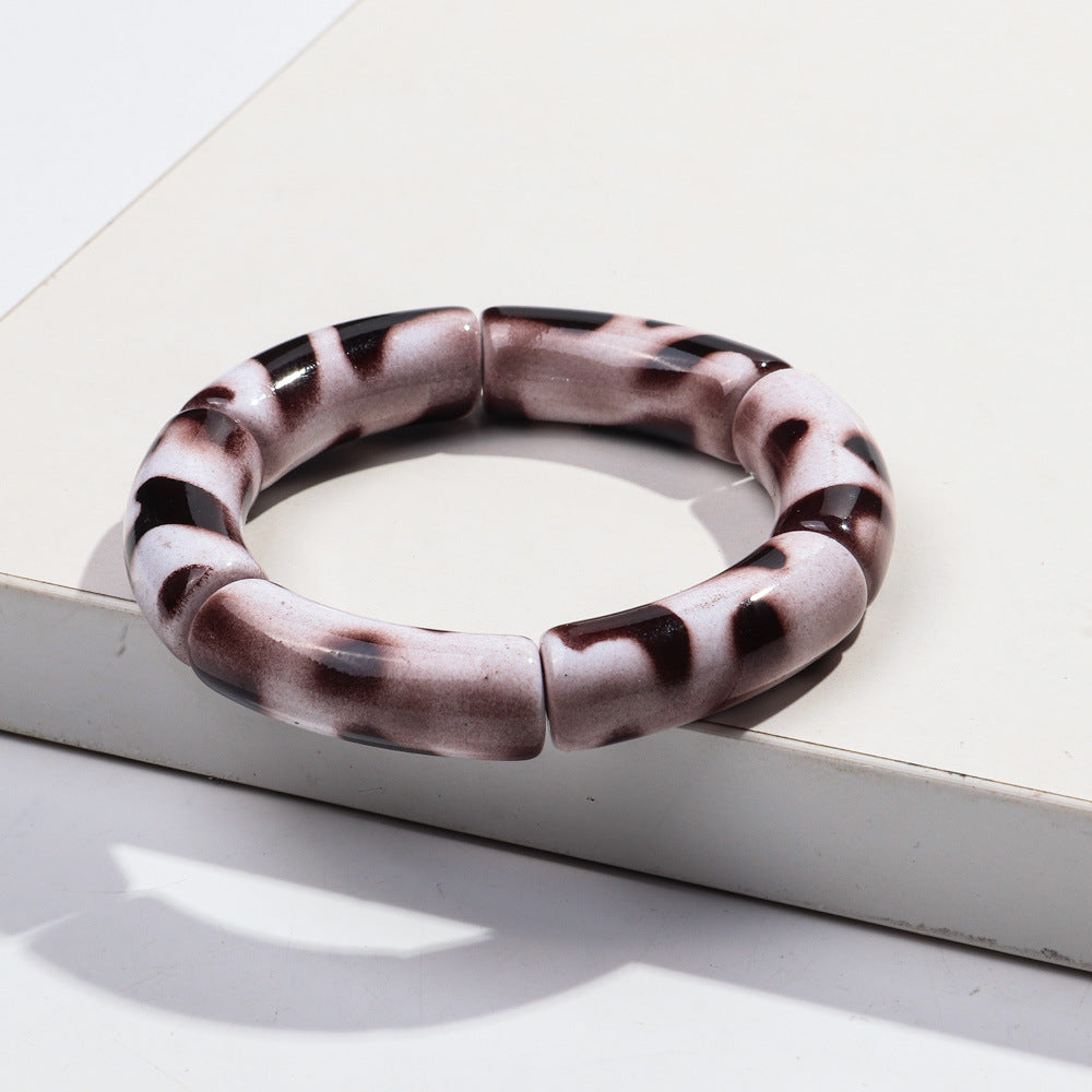 Wholesale Retro Leopard Series Elastic Bend Bracelet
