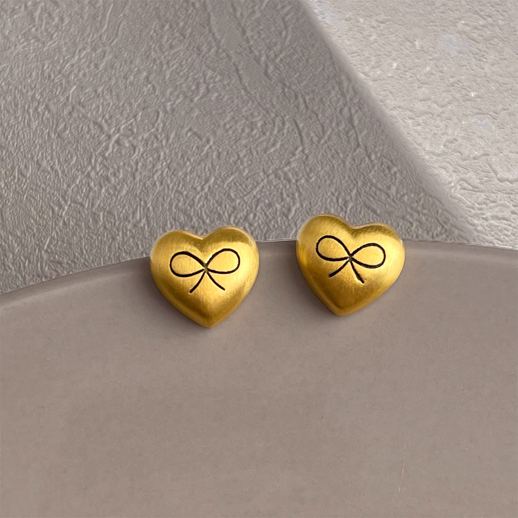 Wholesale Golden brushed frosted geometric earrings