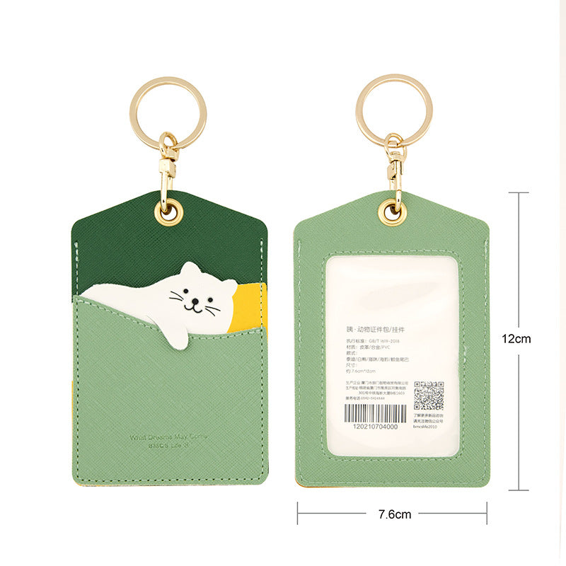 Wholesale PU Pendant ID Card Sets, Cartoon Animal Keychains