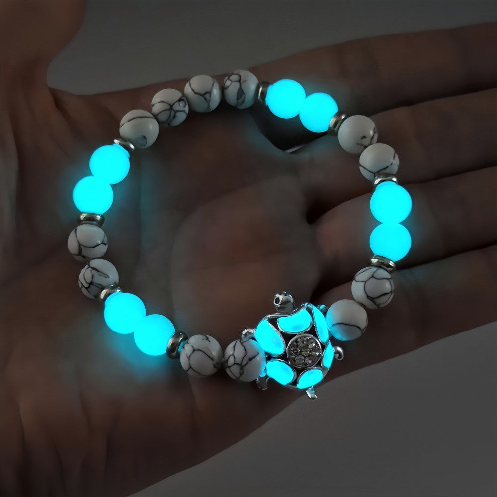 Wholesale 4pcs Luminous Little Elf Turquoise Beads Paired With Turtle Bracelet