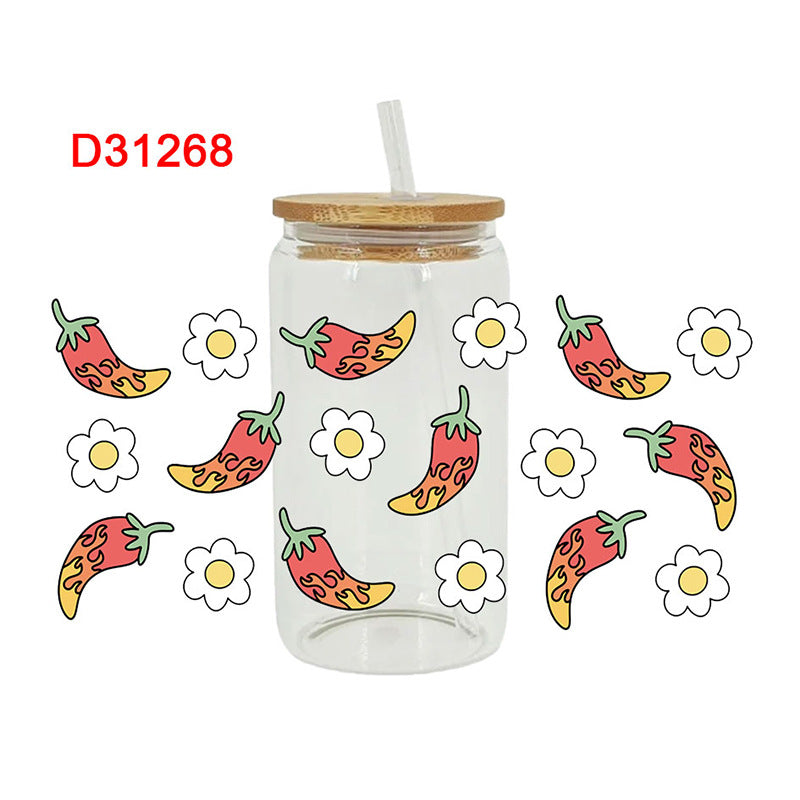 Wholesale Fruit and vegetable cooking series  16oz Cup UV DTF Wraps