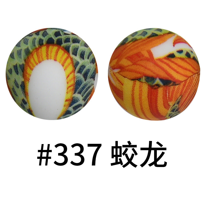 Wholesale 50pcs 16mm Print Silicone Beads Colorful Silicone Water Transfer Beads