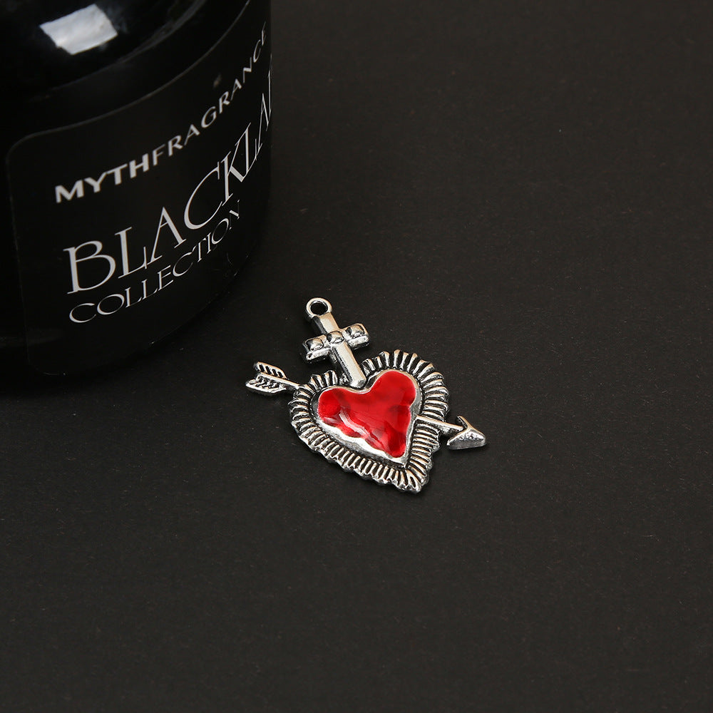 Wholesale 50PCS Vintage red heart pendant