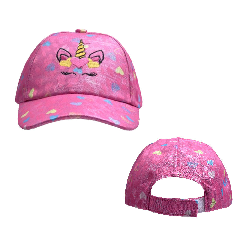 Wholesale children's hat cartoon colorful baseball hat unicorn sun hat baby girl little dinosaur peaked cap
