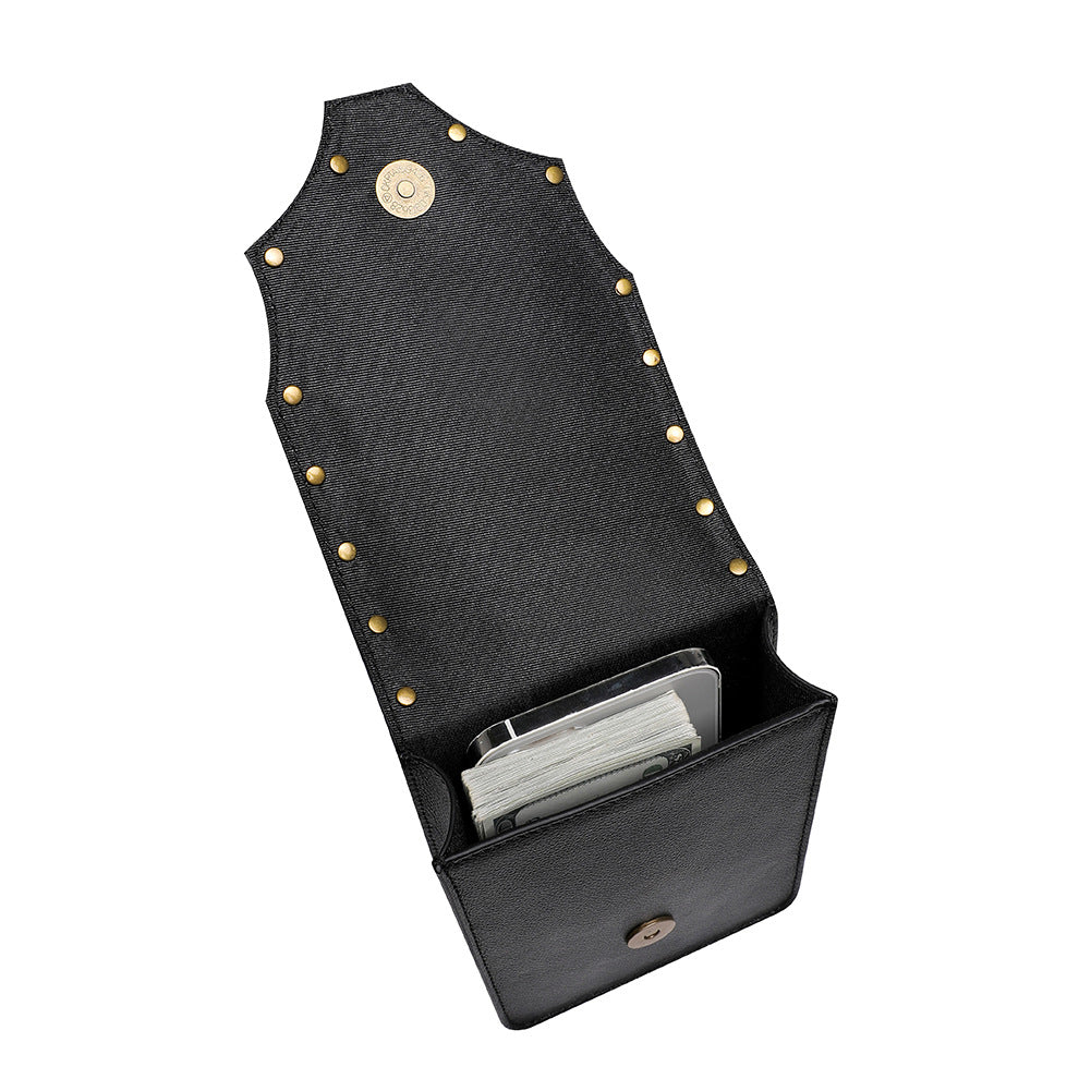 Wholesale PU Punk Leather Single Shoulder Diagonal Cross Square Bag Mobile Phone Bag