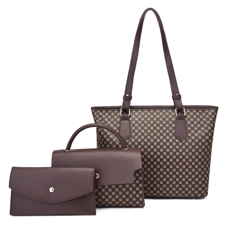 Wholesale PU One Shoulder Handheld Large Capacity Three Piece Set Mother Bag