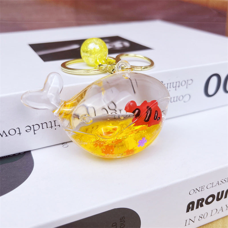 Wholesale Whale Floating Acrylic Liquid Keychain