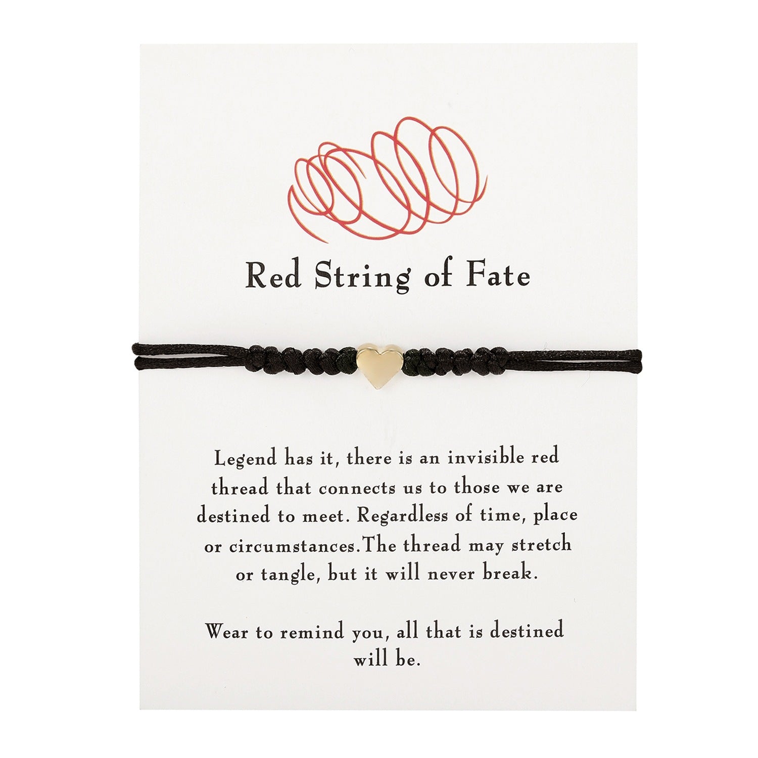 Wholesale Black Rope 7 Knot White Card Bracelet