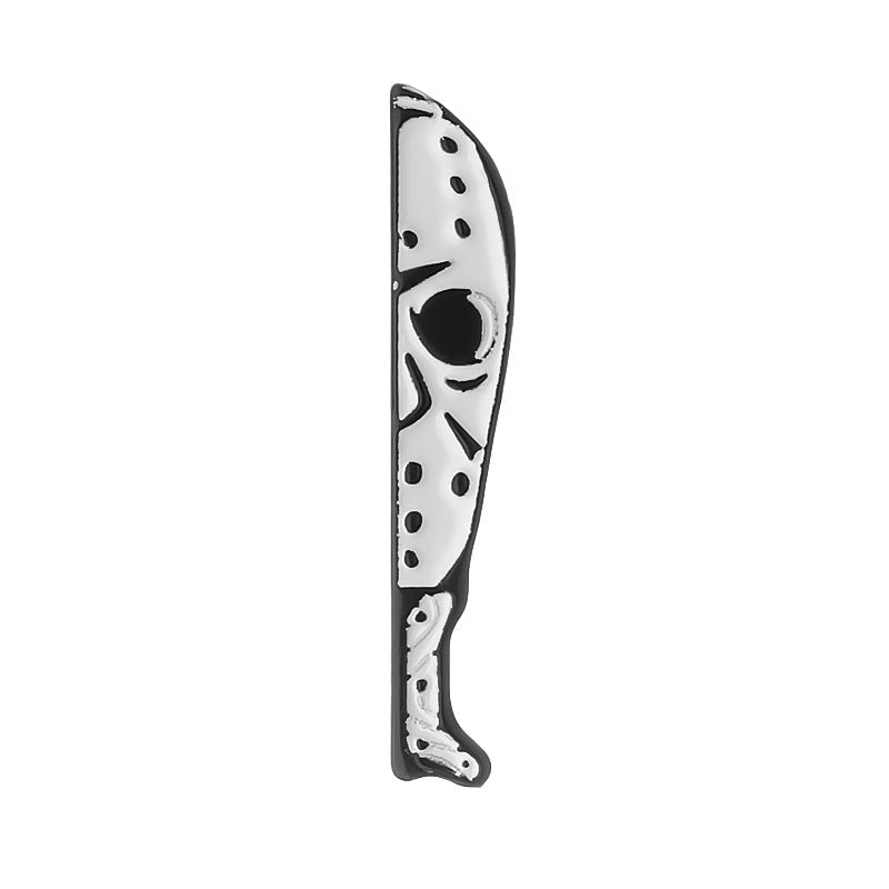 Wholesale Black and White Knife-Shaped Alloy Brooch Pin Punk Gothic Fashion Accessory for Couples Boutique Gift