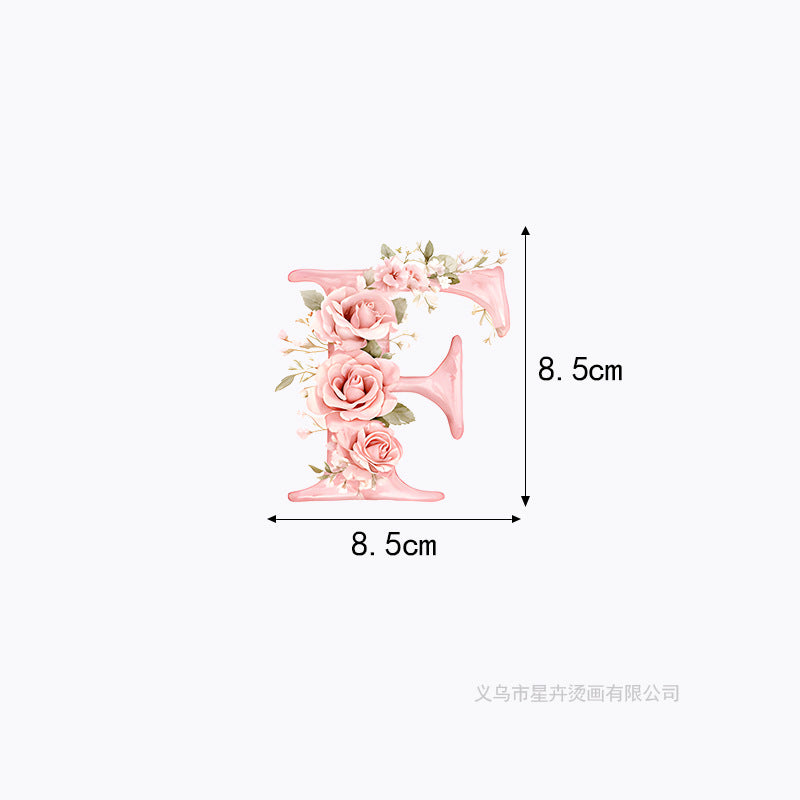 Wholesale 10pcs 26 letter flower branches and leaves UV DTF Ready to Press Transfers Wraps