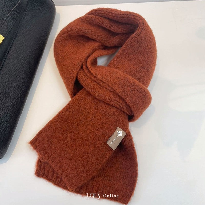 Wholesale Wool Blend Knitted Solid Color Wool Scarf